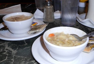 Excellent soup at the Starting Gate restaurant in Auburn, Washington.