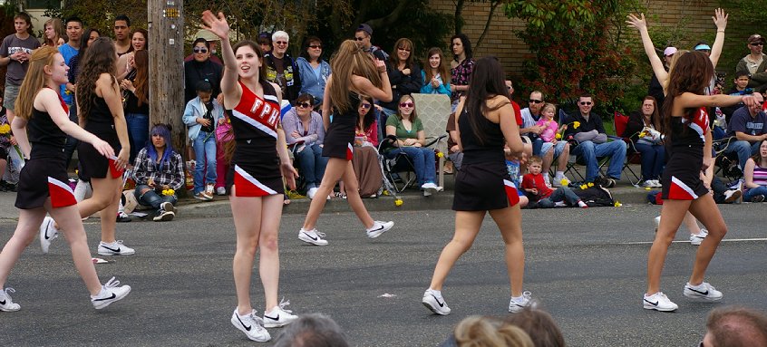 Granddaughter Caitlin waving back at the sound of her name in Puyallup, Washington.