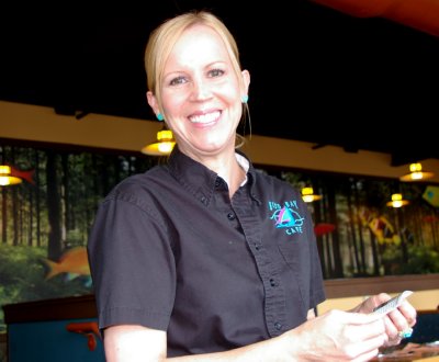 Our server Debbie from the Budd Bay Cafe in Olympia, Washington.