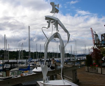 One of the many pieces of art in downtown Olympia, Washington.