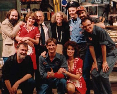 The original cast and crew from Pump Boys and Dinettes.