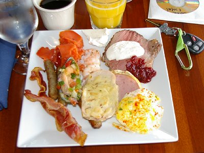 My brunch from Shenanigans waterfront restaurant along Ruston Way in Tacoma, Washington.